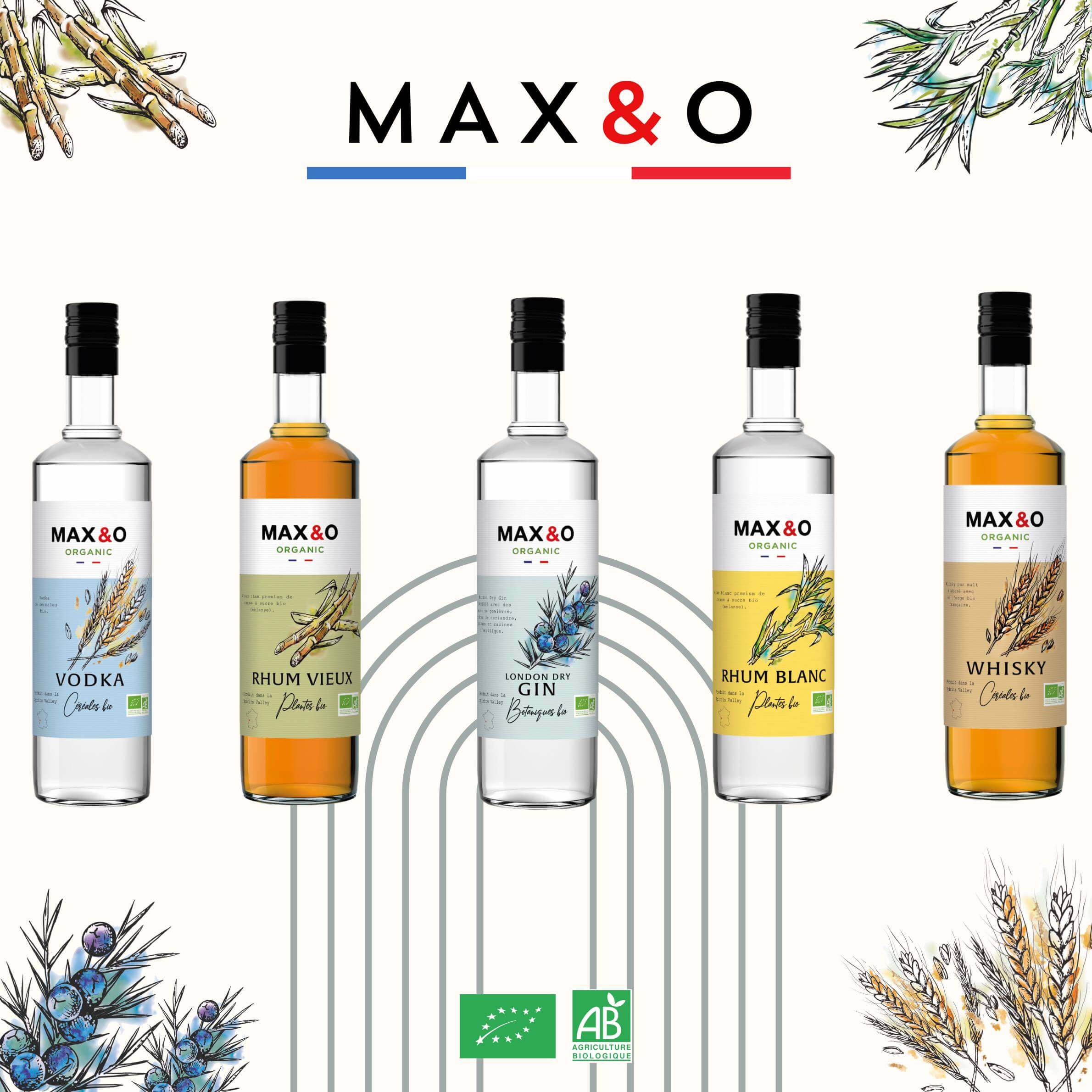 Max & O Spirit – 70 cl , Bibs 3 et 5 L, Bidon 30 L